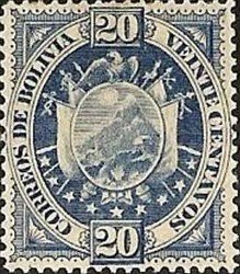 Stamp, New Coat of arms, Bolivia,  