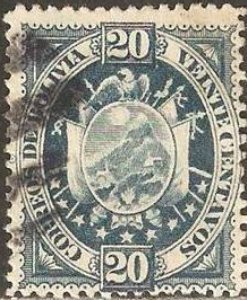 Stamp, New Coat of arms, Bolivia,  