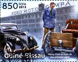 Stamp, Henry Ford, Guinea-Bissau,  , Cars, People