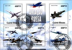 Mini Sheet, Russian Aviation, Guinea-Bissau,  , Aircraft