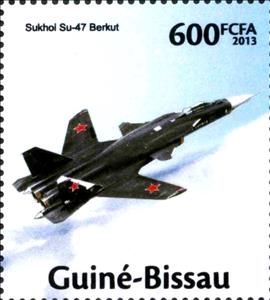 Stamp, Sukhoi Su-47 Berkut, Guinea-Bissau,  , Air Forces, Aircraft