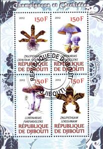 Mini Sheet, Champignons et orchidees, Cinderellas,  , Mushrooms, Orchids