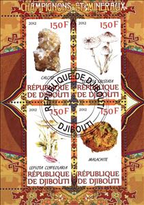Mini Sheet, Champignons et mineraux, Cinderellas,  , Minerals, Mushrooms