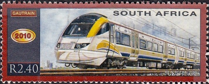 Stamp, Gautrain (2010), South Africa,  , Locomotives, Railways