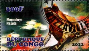 Stamp, Megophrys nasuta, Cinderellas,  , Frogs