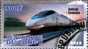 Stamp, Amtrak Envision, Cinderellas,  , Locomotives, Railways