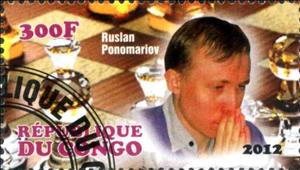 Stamp, Ruslan Ponomariov, Cinderellas,  , Chess, People
