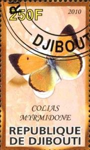 Stamp, Colias Myrmidone, Cinderellas,  , Butterflies