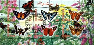 Mini Sheet, Papillons 1, Cinderellas,  , Butterflies