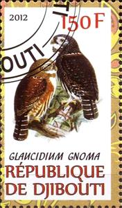 Stamp, Glaucidium gnoma, Cinderellas,  , Animals (Fauna), Birds, Birds of Prey, Owls