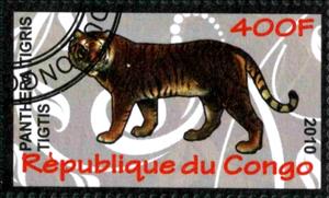Stamp, Bengal Tiger (Panthera tigris tigris), Cinderellas,  
