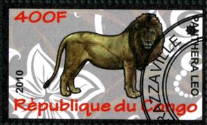 Stamp, Lion (Panthera leo), Cinderellas,  