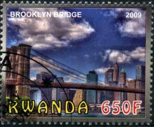 Stamp, Brooklyn Bridge, Cinderellas,  , Architecture, Bridges, Buildings