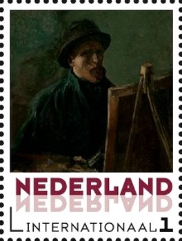 Self-portrait with dark felt hat for donkey, by Vincent van 