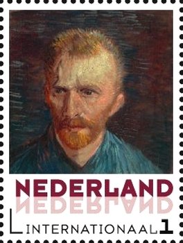 Stamp, Self-portrait with piercing gaze, by Vincent van Gogh, Netherlands,  , Painters, Paintings
