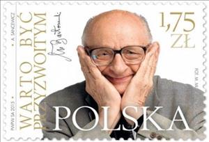 Stamp, "It is worth be decent" - Władysław Bartoszewski, Poland,  , Famous People, Politicians