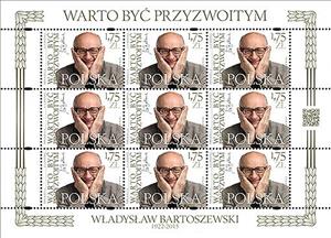 Mini Sheet, "It is worth be decent" - Władysław Bartoszewski, Poland,  