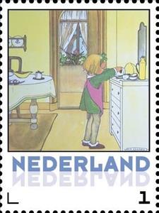Stamp, Rie Cramer: April, Netherlands,  