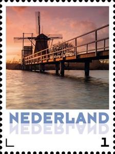 Stamp, Nederwaard Mill no.6, Kinderdijk, Netherlands,  , Windmills