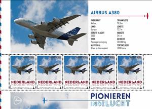 Souvenir Sheet, Airbus A380, Netherlands,  , Aircraft