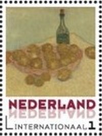 Stamp, Basket with lemons and a bottle, Netherlands,  , Painters, Paintings