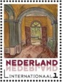 Stamp, Interior of the hall, Netherlands,  , Painters, Paintings