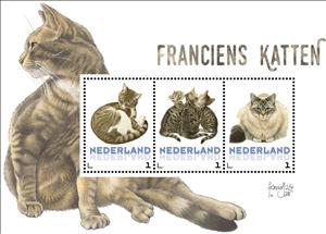 Souvenir Sheet, Domestic Cat (Felis silvestris catus), Netherlands,  , Animals (Fauna), Cats, Mammals