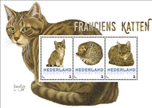 Souvenir Sheet, Domestic Cat (Felis silvestris catus), Netherlands,  , Animals (Fauna), Cats, Mammals