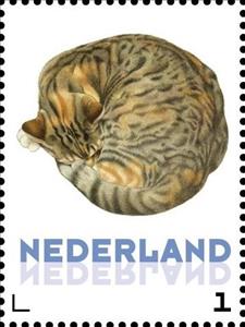 Stamp, Domestic Cat (Felis silvestris catus), Netherlands,  , Cats