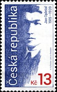 Stamp, Jan Opletal (1915-1939), Czech Republic,  , Heroes, Students