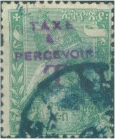 Handstamped postage due stamp