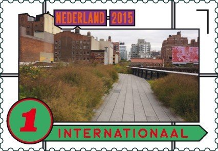 Stamp, The High Line in New York, a park planned by Dutch landscape, Netherlands,  