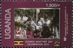 Stamp, Uganda Martyrs' Day Celebration 2010, Uganda,  , Religion, Saints