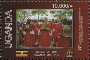 Stamp, Relics of the Uganda Martyrs, Uganda,  , Religion, Saints