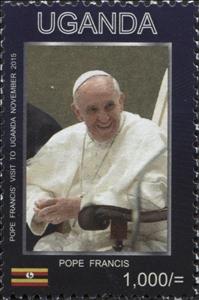 Stamp, Pope Francis, Uganda,  , Popes, Religion