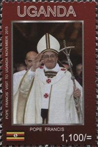 Stamp, Pope Francis, Uganda,  , Popes, Religion