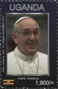 Stamp, Pope Francis, Uganda,  , Popes, Religion