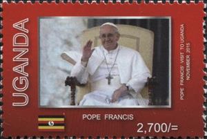 Stamp, Pope Francis, Uganda,  , Popes, Religion