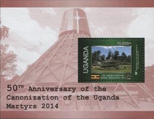 Souvenir Sheet, The Uganda Martyrs' Shrine Namugongo 2014, Uganda,  , Religion, Saints
