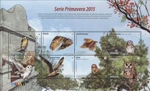 Souvenir Sheet, Owls, Uruguay,  , Animals (Fauna), Birds, Birds of Prey, Owls