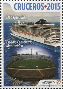 Stamp, MSC Splendida, Uruguay,  , Passenger-ships, Ships, Cruise Ships