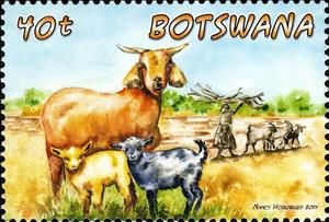 Stamp, Domestic Animals of Botswana, Botswana,  , Animals (Fauna), Mammals