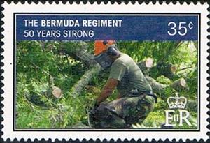 Stamp, 50th Anniversary of the Bermuda Regiment, Bermuda,  