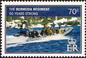 Stamp, 50th Anniversary of the Bermuda Regiment, Bermuda,  