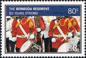 Stamp, 50th Anniversary of the Bermuda Regiment, Bermuda,  