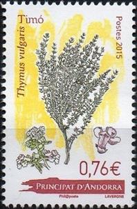 Stamp, Thymus vulgaris, Andorra, French Administration,  , Plants (Flora)