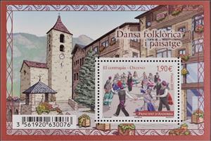 Souvenir Sheet, El ContrapÃ s, Andorra, French Administration,  , Dance