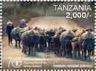 Stamp, Cattle (Bos primigenius taurus), Tanzania,  , U.N.O.