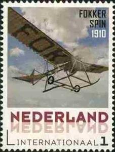 Stamp, Aviation pioneers: Fokker Spider 1910, Netherlands,  , Aviation, Aircraft