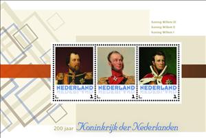 Souvenir Sheet, 200 Years of Kingdom of the Netherlands, Netherlands,  , Royalty